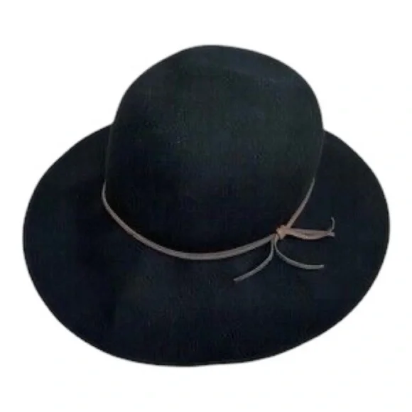ARITZIA TALULA Baylis Wool Wide Brim Floppy Hat Black M/L - Picture 9 of 11